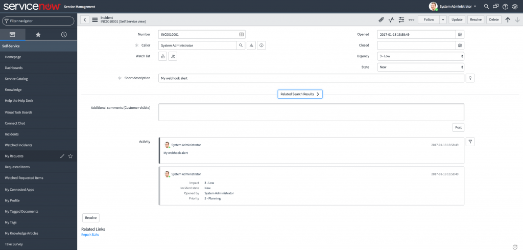 vRealize + Webhooks + ServiceNow | JPerformer_blog_site