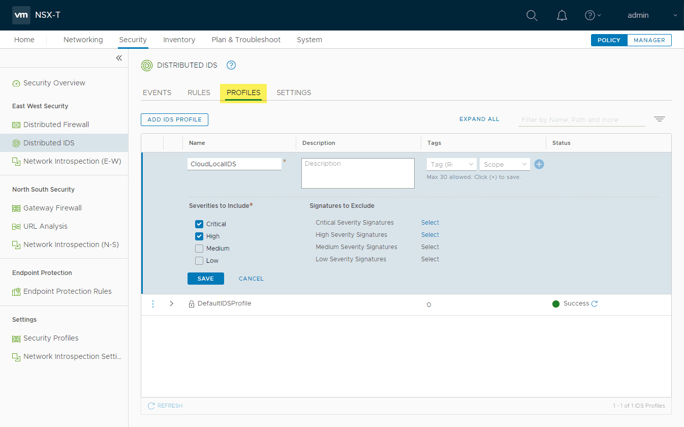 Enable Vmware Nsx T 3 0 Distributed Ids Dennisgoedde Blog