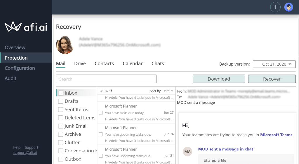 New version of Afi Microsoft 365 Backup is… | JPerformer_blog_site