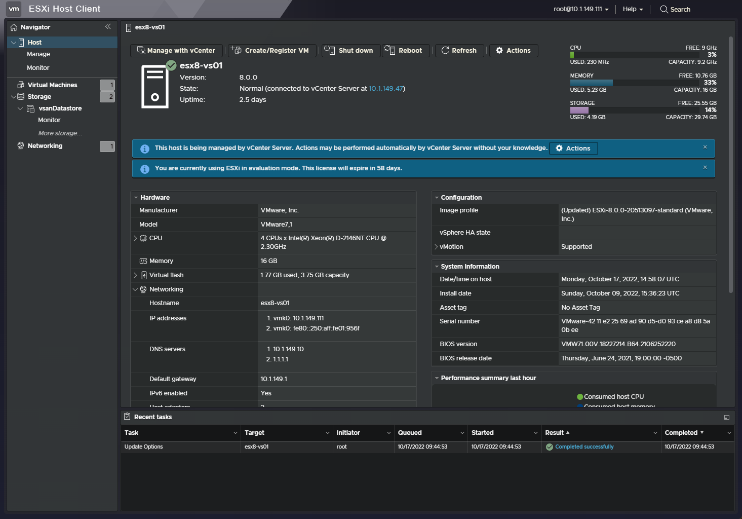 vcenter 7 add esxi 8 host