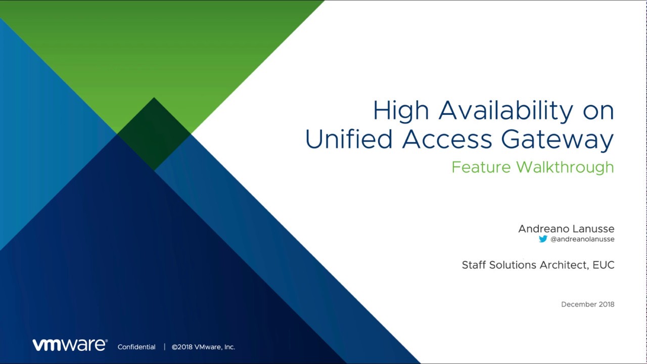 High Availability on VMware Unified Access… JPerformer_blog_site